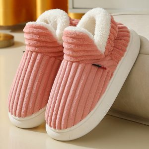 Full Heel Wrap Cotton Fleece House Shoes