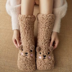 Cute Fluffy Thick Warm Winter Socks Microfiber Soft Home Socks