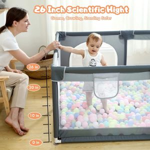 Baby Fence With Breathable Mesh, Safety Indoor & Outdoor Activity Center