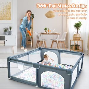 Baby Fence With Breathable Mesh, Safety Indoor & Outdoor Activity Center