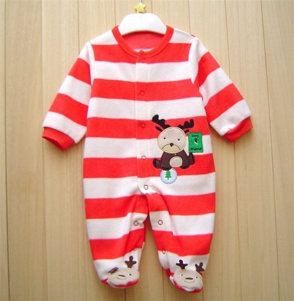 Baby Foot-Wrapped Long-Sleeved Printed One-Piece Romper