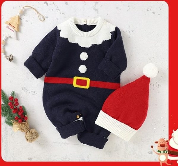 Baby Knitted Jumpsuits Christmas Cute Clothes And Hats