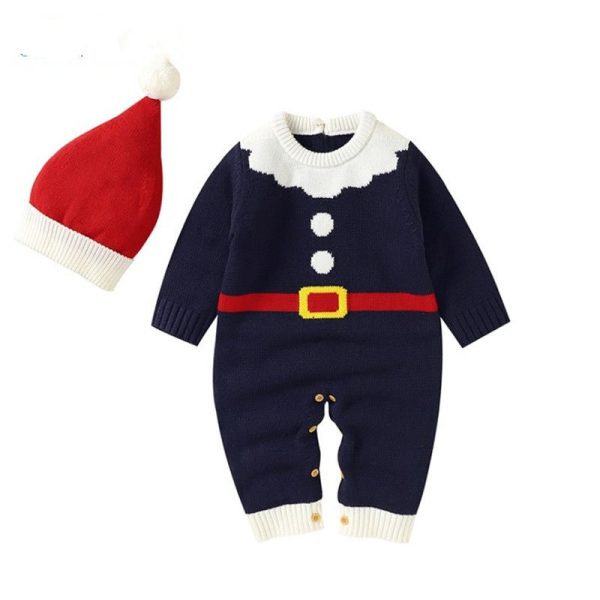 Baby Knitted Jumpsuits Christmas Cute Clothes And Hats