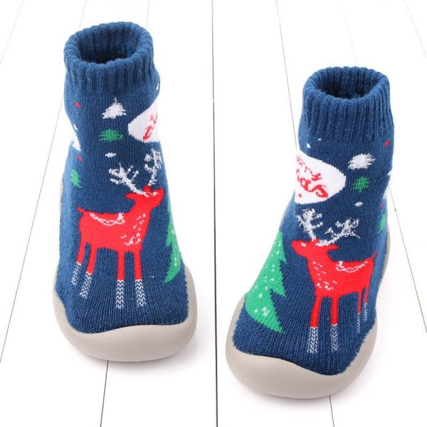 Baby Toddler Soft-Soled Thickened Anti-Drop Christmas Shoes