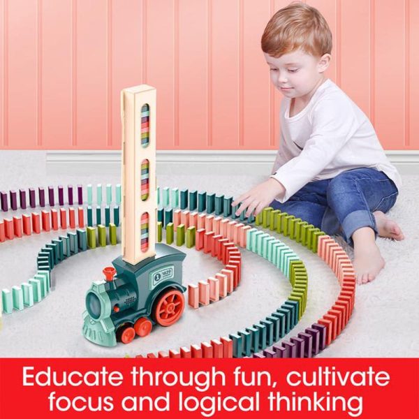 Domino Automatic Release Electric Building Blocks Small Train Toy