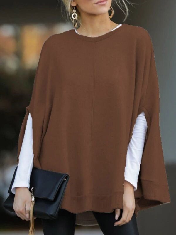 Bat Sleeve Knit Top Poncho