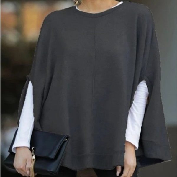 Bat Sleeve Knit Top Poncho