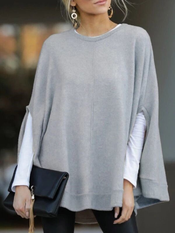 Bat Sleeve Knit Top Poncho