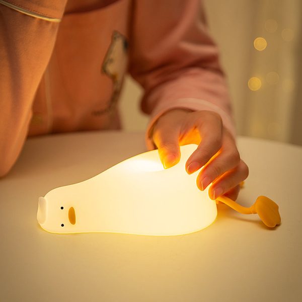 Flat Duck Silicone Night Light Children'S Bedside Table Lamp