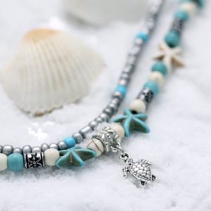 Sea Star & Turtle Anklet