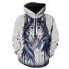 Blue Eyes Wolf 3D Digital Printed Men'S Hoodie