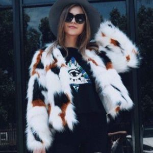 Boho Multicolor Fur Coat