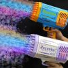 Bubble Toygun 69 Holes Soap Bubbles Machine Automatic Blower With Light Toys