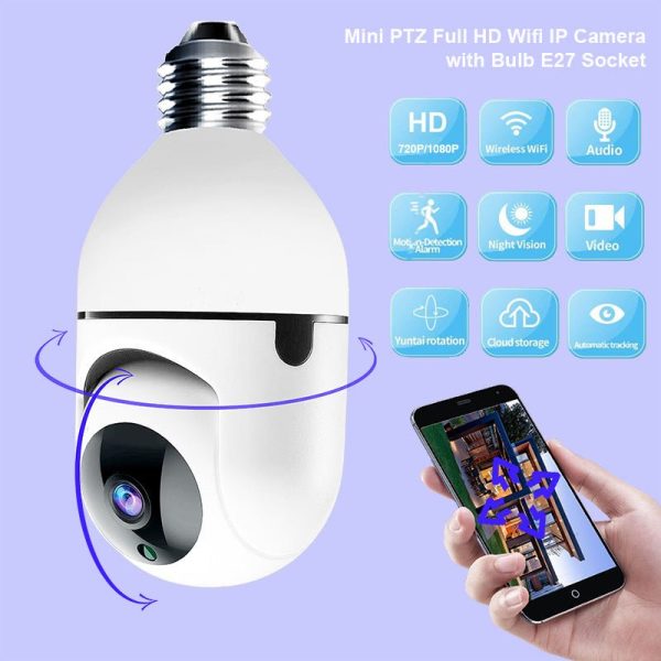 Bulb Shaking Head Machine Yilot App Wireless Wifi Camera Home Security Monitoring