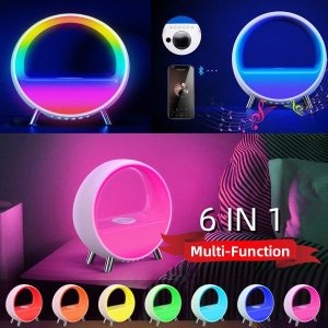 Atmosphere Lamp Bluetooth Speaker Smart Alarm Clock Night Light Wake Up Light Sunrise Sunset Lamp