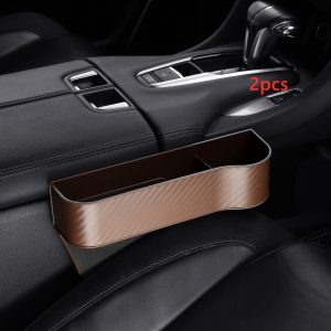 Car Organizer Seat Gap Storage Box Pu Case Pocket Car Seat Side Slit For Wallet Phone Coins Keys