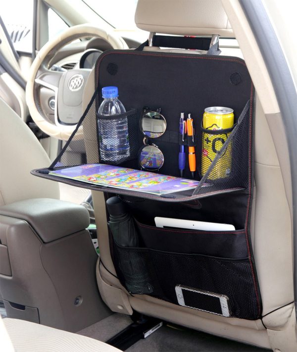 Car Seat Back Storage Bag Car Organizer Bag Foldable Dining Table Tray