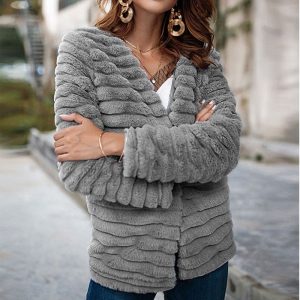 Cardigan Fur Coat Women Long Sleeve Shaggy Faux Fur Jacket