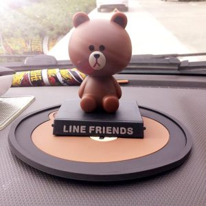 Cartoon Brown Bear Car Anti-Slip Mat Car Storage Mat Phone