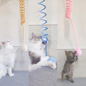 Cat Toy Self-Hi Sucker Spring Rabbit Hair Ball