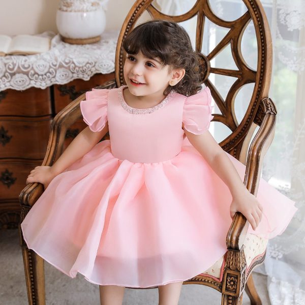 Children'S Flying Sleeve Puffy Princess Dress