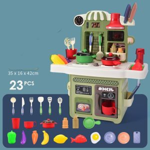 Children'S Play House Tableware Table Light And Music Loop Water Cooking Girl Simulation Kitchen Toy Set