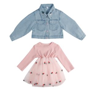 Children'S Spring And Autumn Denim Western Style Girl Autumn Dress