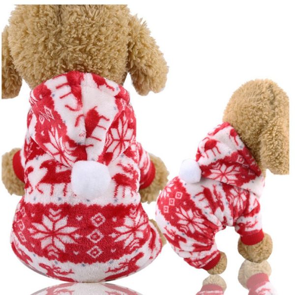 Christmas Coral Fleece Dog Clothes