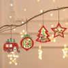 Christmas Decorations Hollow Wooden Pendant Creative Light Included Car Tree Ornaments