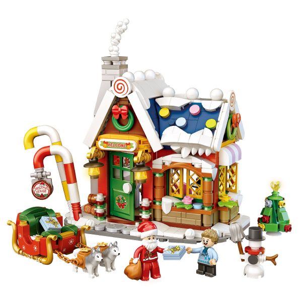 Christmas House Building Blocks Assembling Creative Ornaments