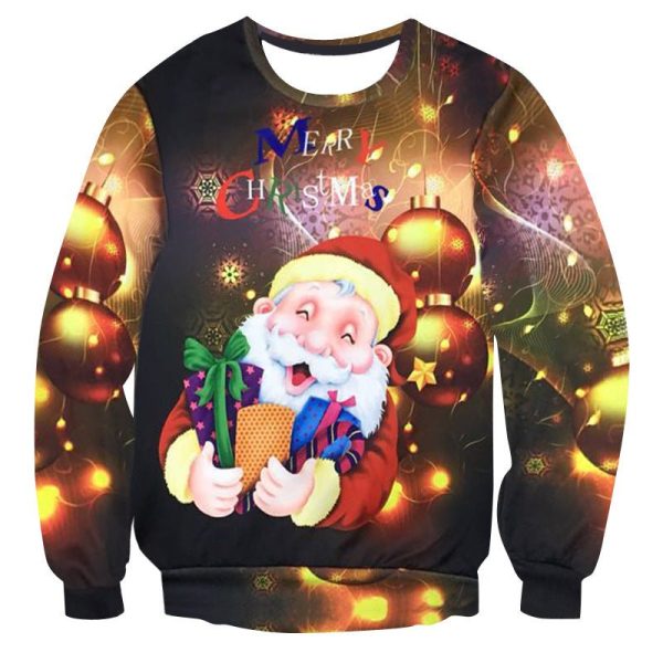 Christmas Round Neck Sweater Casual And Funny