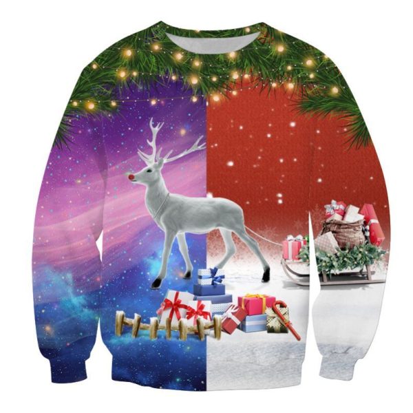 Christmas Round Neck Sweater Casual And Funny