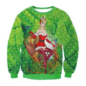 Christmas Round Neck Sweater Casual And Funny