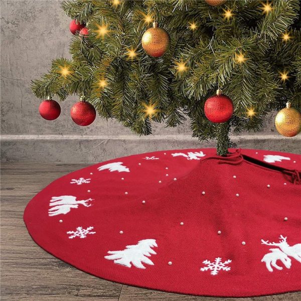 Christmas Tree Skirt Knitted Floor Mat Decoration Home Decoration