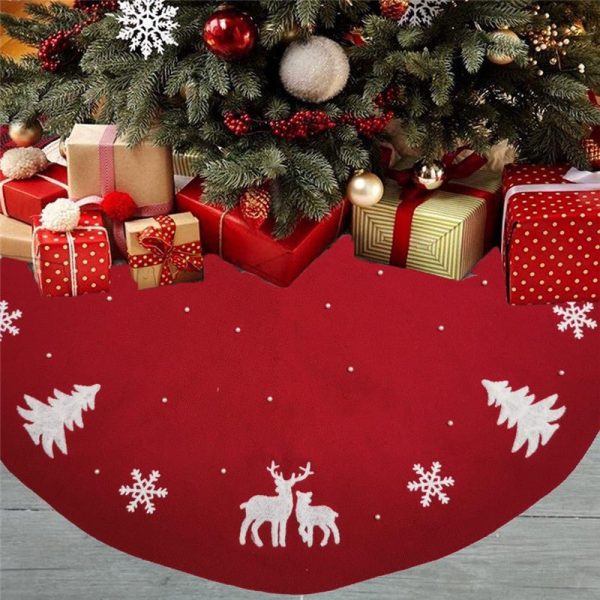 Christmas Tree Skirt Knitted Floor Mat Decoration Home Decoration