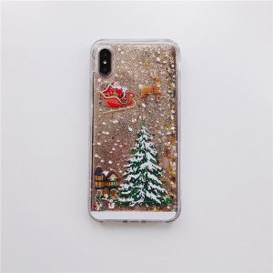 Compatible With Iphone Models Santa Claus Christmas Tree Quicksand Shell