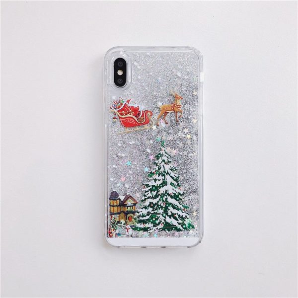 Compatible With Iphone Models Santa Claus Christmas Tree Quicksand Shell