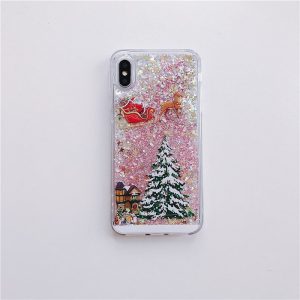 Compatible With Iphone Models Santa Claus Christmas Tree Quicksand Shell