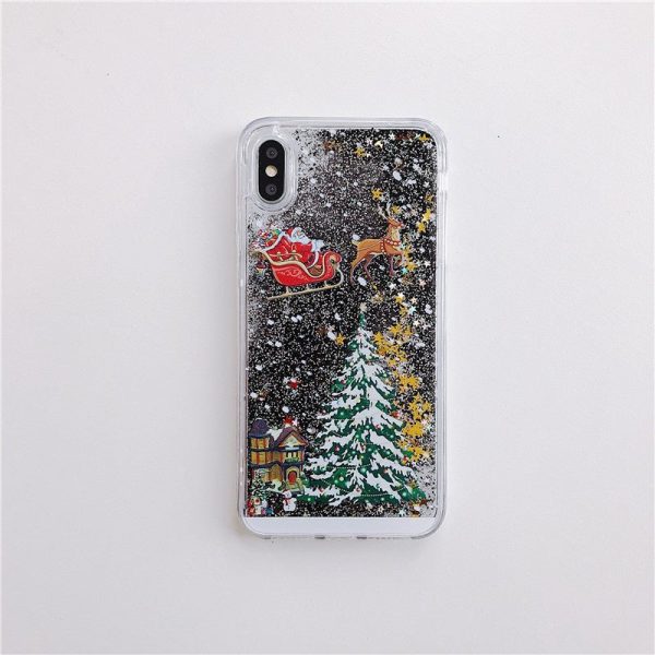 Compatible With Iphone Models Santa Claus Christmas Tree Quicksand Shell