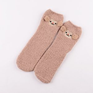 Coral Fleece Christmas Cartoon Terry Socks