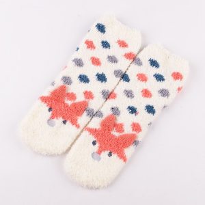 Coral Fleece Christmas Cartoon Terry Socks