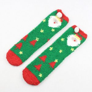 Coral Fleece Christmas Cartoon Terry Socks