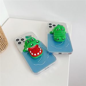 Creative Funny Finger Biting Silicone Phone Case