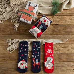 Cute Coral Fleece Christmas Socks Thickened Warm Home Floor Socks