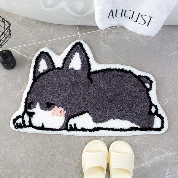 Cute Shiba Inu Mat And Floor Mat Into The Bathroom Door Absorbent Floor Mat