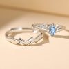 Fashion Blue Diamond Crown Ring