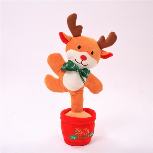 Dancing Christmas Toys Funny Tree Repeat Talking Electronic Plush Toys Can Sing Record Lighten Funny Gift