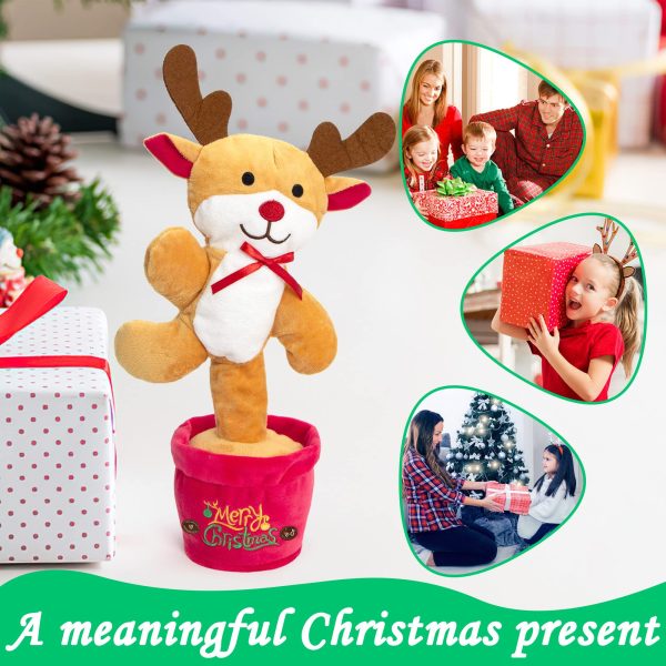 Dancing Christmas Toys Funny Tree Repeat Talking Electronic Plush Toys Can Sing Record Lighten Funny Gift