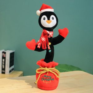 Dancing Christmas Toys Funny Tree Repeat Talking Electronic Plush Toys Can Sing Record Lighten Funny Gift