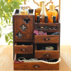 Wooden Retro Cosmetic Organizer Storage Box